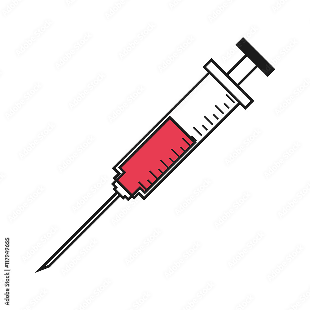 flat design syringe half full icon vector illustration flat design syringe half full icon vector illustration