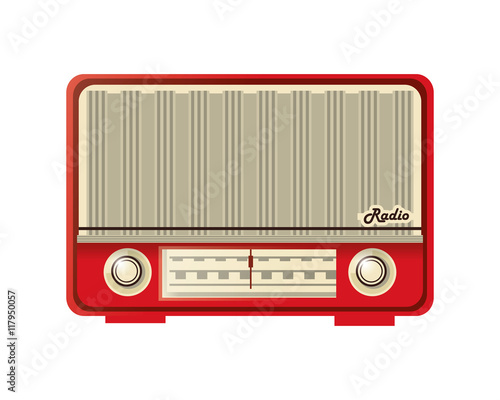 flat design retro radio icon vector illustration
