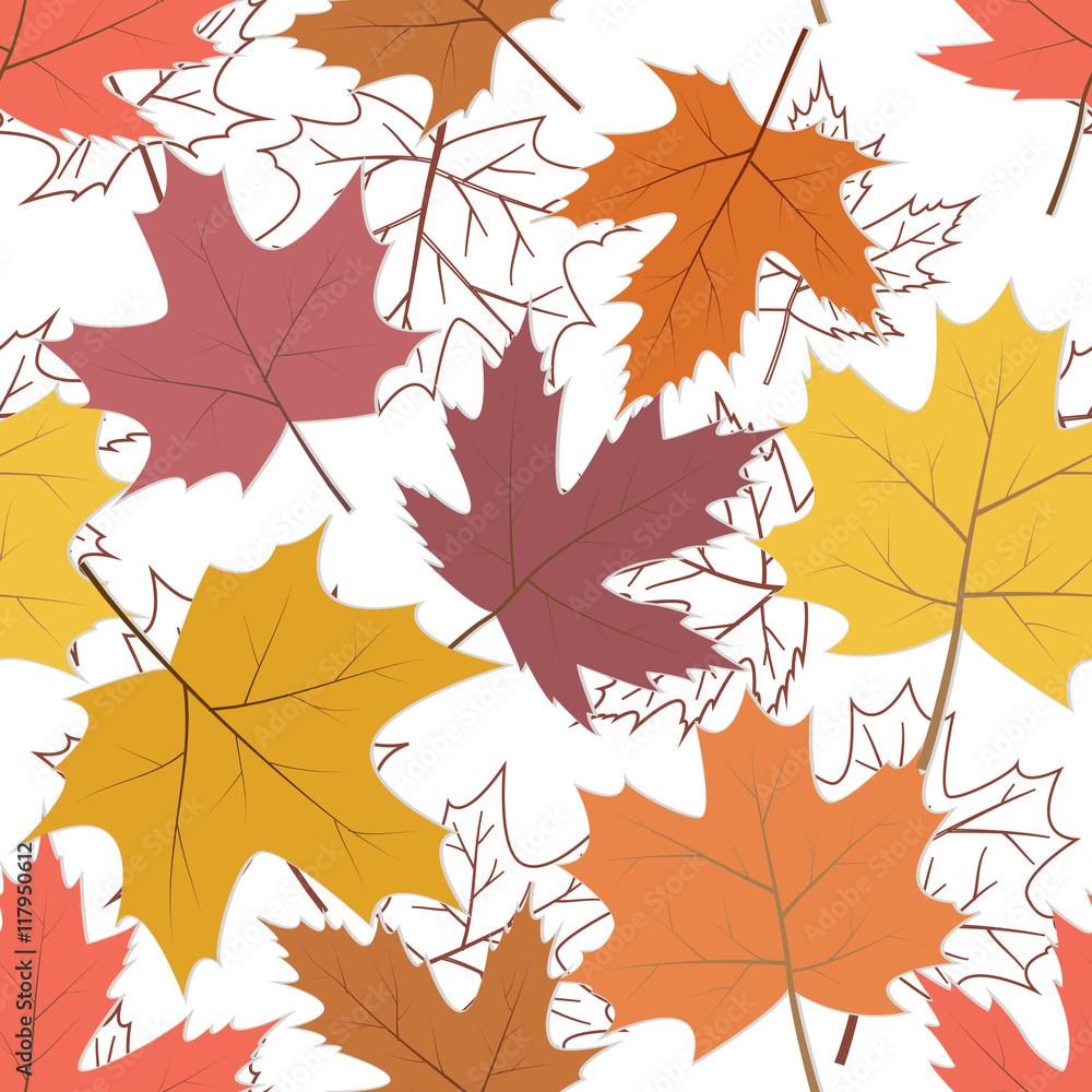 Seamless background with autumn leaves. Seamless background with autumn leaves.
