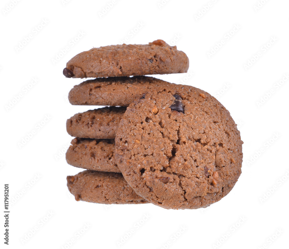 Chocolate chips cookies isolated on white Chocolate chips cookies isolated on white