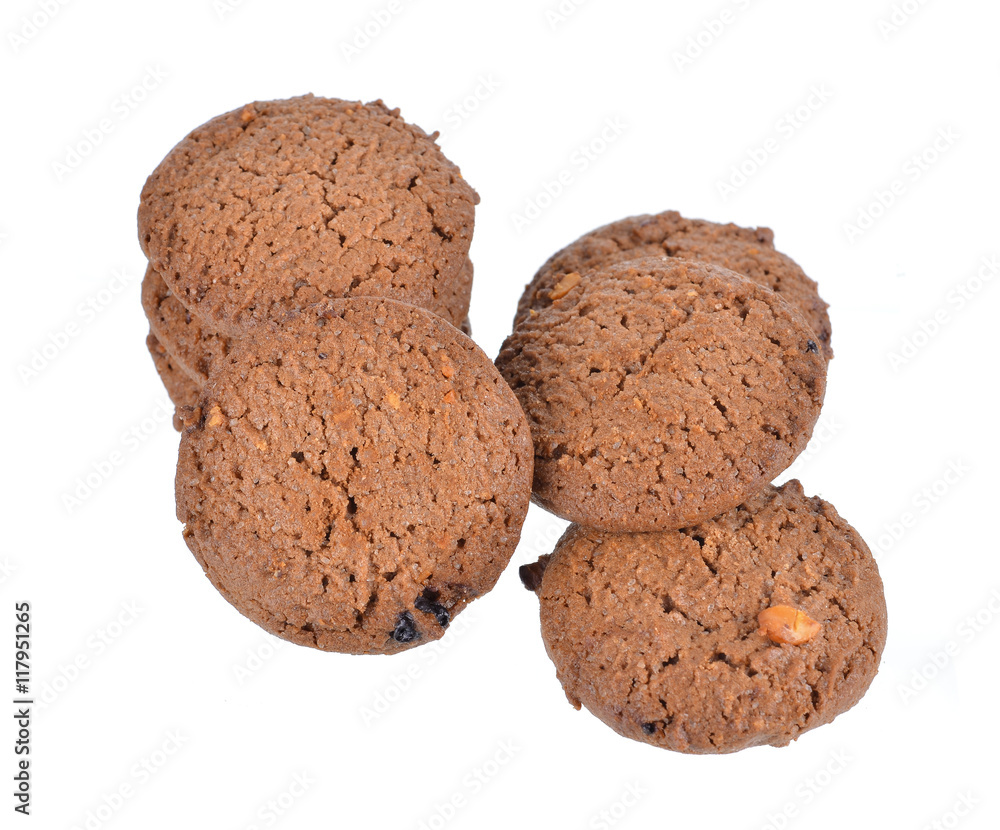 Chocolate chips cookies isolated on white Chocolate chips cookies isolated on white