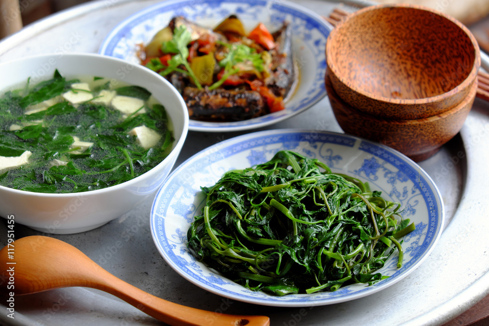 Vietnamese food, family meal, Dinner time Vietnamese food, family meal, Dinner time