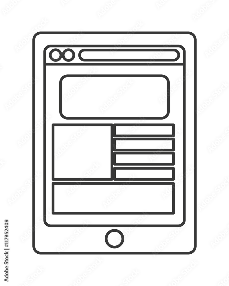 flat design modern cellphone with webpage on screen icon vector illustration flat design modern cellphone with webpage on screen icon vector illustration