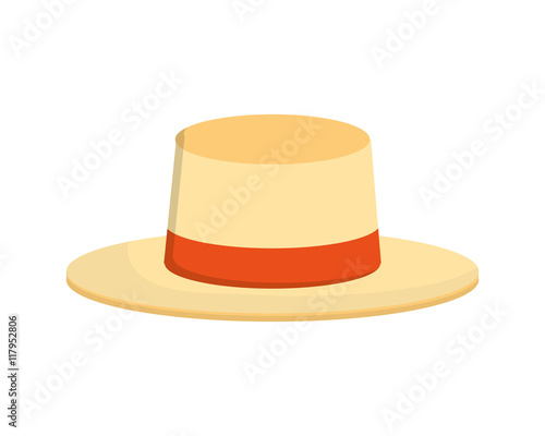 flat design summer hat icon vector illustration