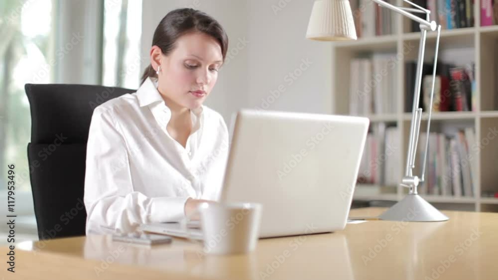 a pretty businesswoman at work a pretty businesswoman at work