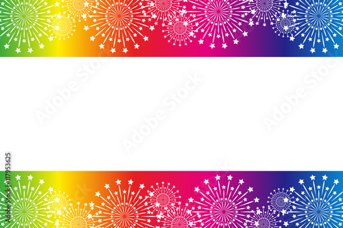 #Background #wallpaper #Vector #Illustration #design #free #free_size #charge_free #colorful #color rainbow,show business,entertainment,party,image  背景素材壁紙,打ち上げ花火,夏祭り,スターマイン,花火大会,夜空,和風,メッセージ,コピースペース,