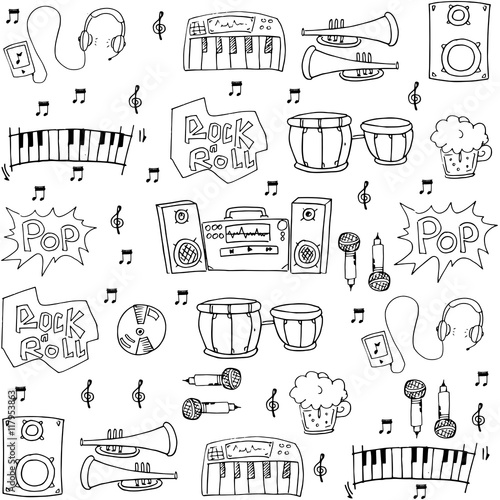 Music hand draw element vector art