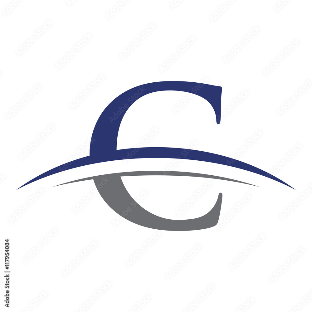 initial letter logo swoosh