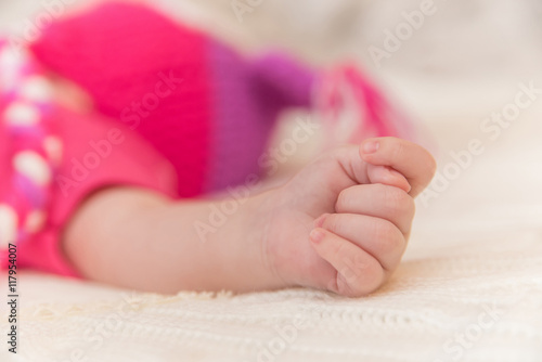 Close-up photo of newborn baby hand