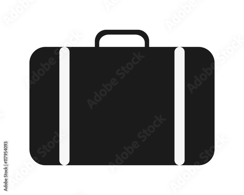 flat design single suitcase icon vector illustration