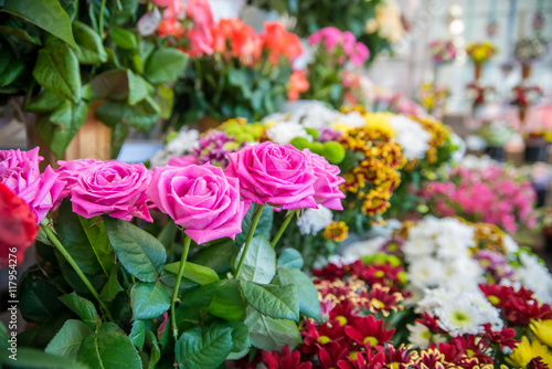 Beautiful bouquets of various flowers