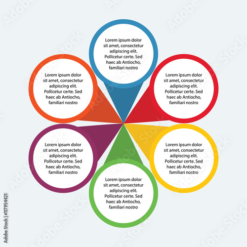 6 Circle Option Of Infographic Element For Business And Presentation with Light Background