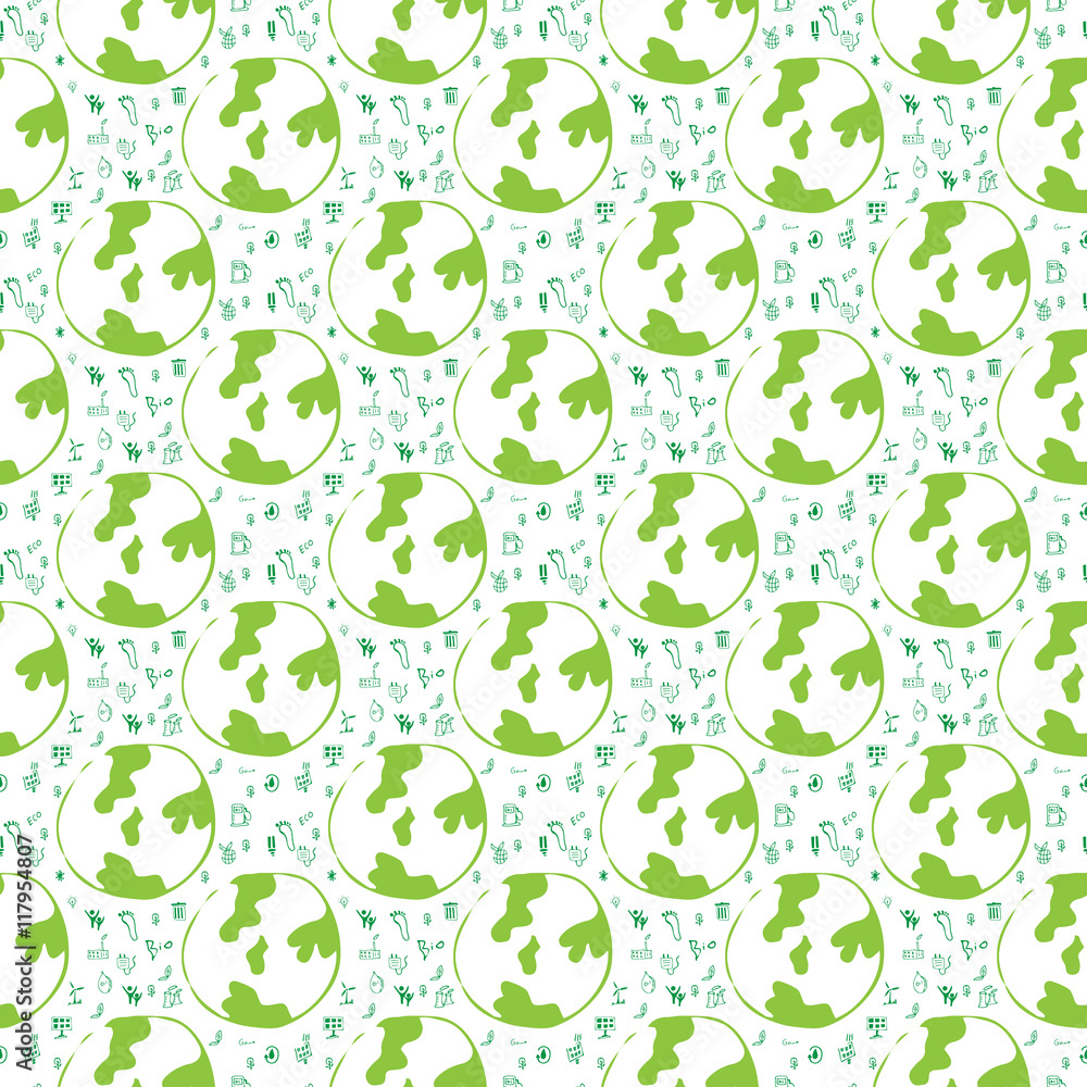 Eco seamless pattern with signs