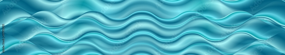 Obraz premium Bright blue wavy header banner