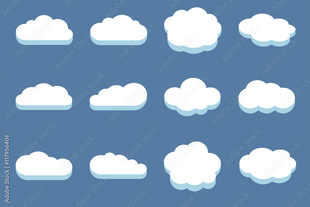 Set of clouds in the blue sky