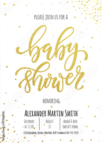 Baby Shower invitation card template.