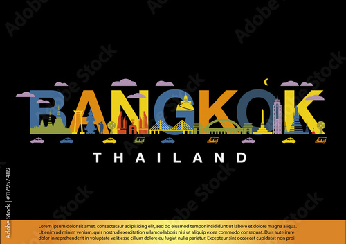Bangkok Thailand banner vector illustration