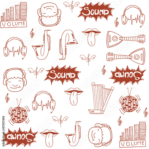 Doodle of music element vector art