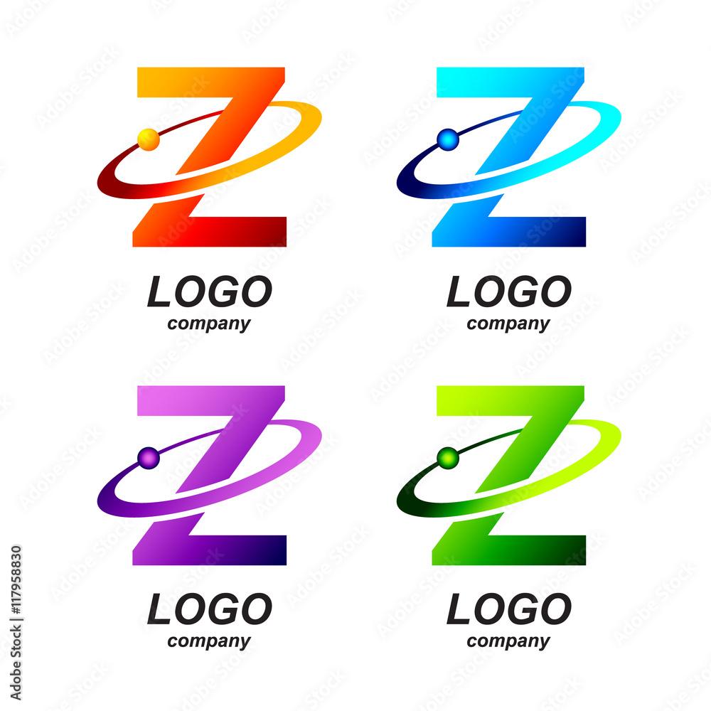 Abstract letter Z round ring shape business logo design template.circle ring logo,gold impossible font,symbol,alphabet,corporate identity symbol concept