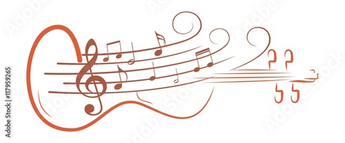 violin Sketch with notes.