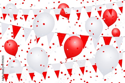 Garlands, pennants, Balloons. Poland