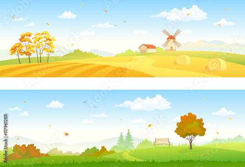Autumn countryside banners