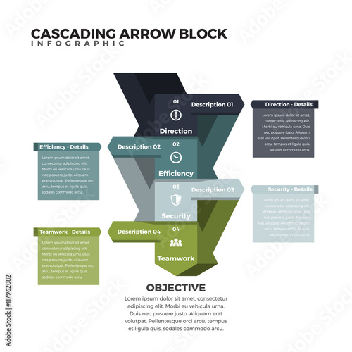Cascading Arrow Block Infographic