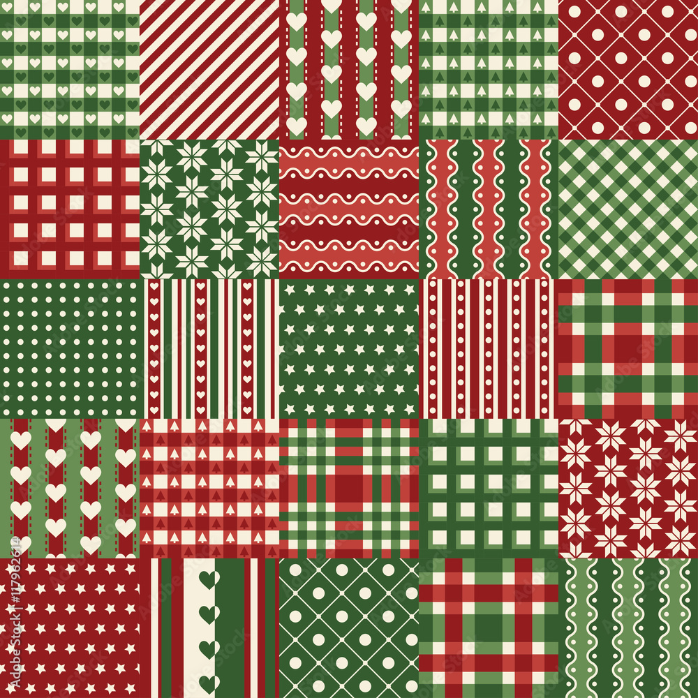 seamless christmas patchwork background