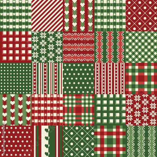 seamless christmas patchwork background