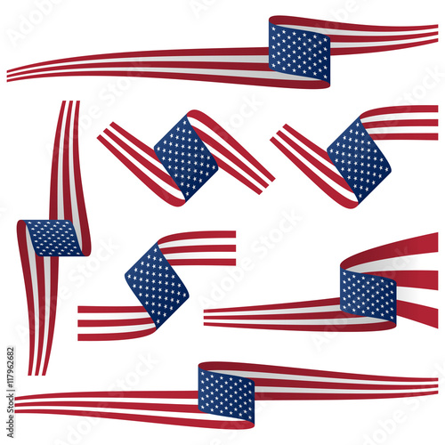 collection of US country flag banners