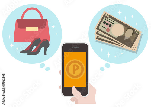 イラスト素材　オンラインショップ　ポイント還元　現金orグッズ　スマートフォン