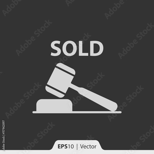 Auction sale hummer vector icon for web and mobile