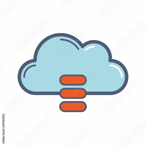 cloud computer logo icon vector