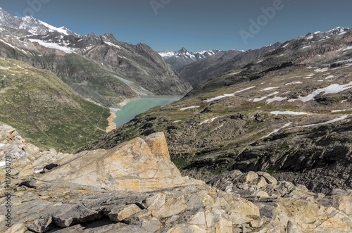 Mountain Reservoir in the Switzerland Alps