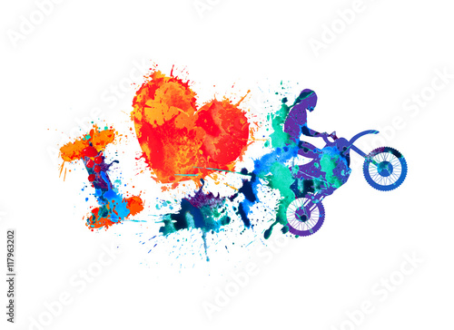 I love motorcycling. Vector