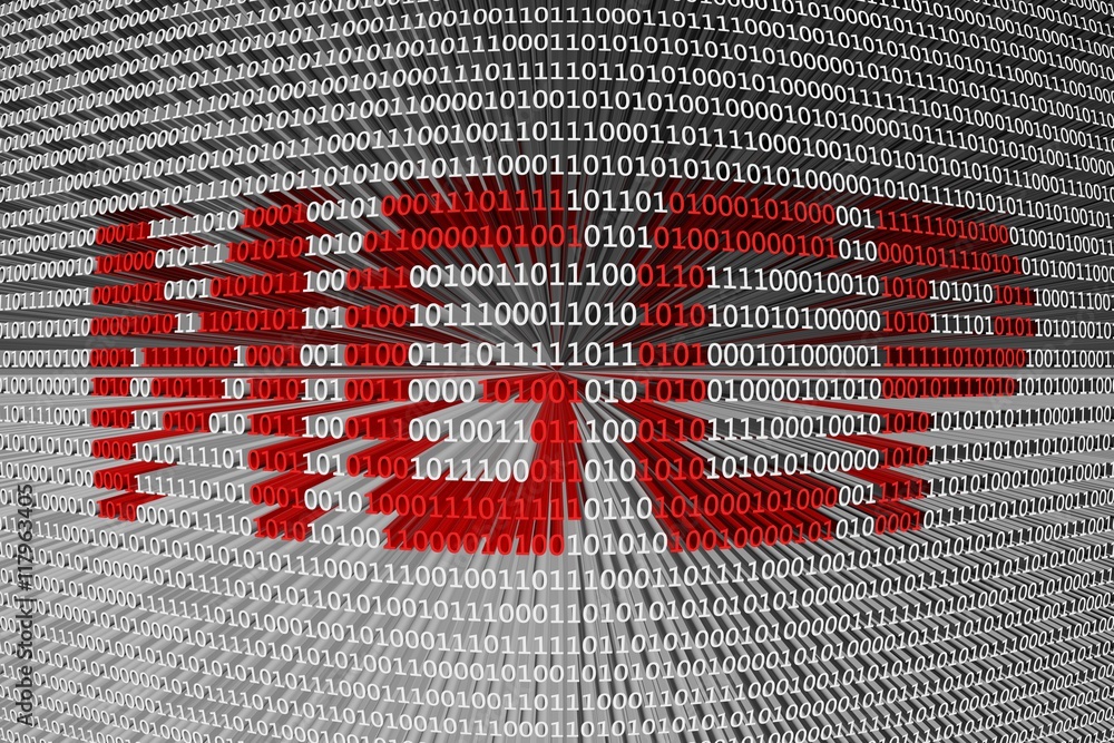 MGCP in the form of binary code, 3D illustration MGCP in the form of binary code, 3D illustration