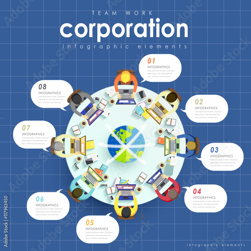 Teamwork concept flat design