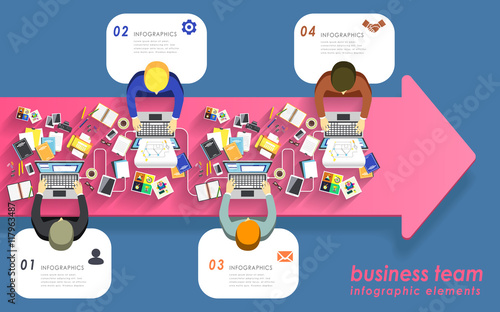 Teamwork concept flat design