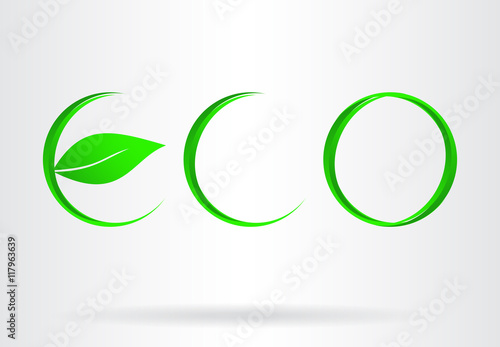 Eco icon green leaf.