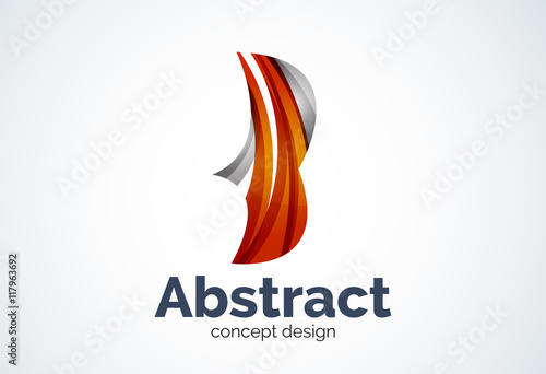 Abstract wave logo template, smooth motion concept