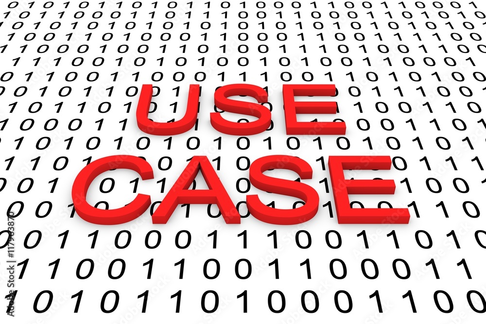 USE CASE in the form of binary code, 3D illustration Stock Illustration ...