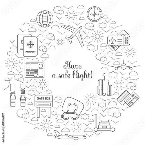 Have a safe flight card for airplane travel.