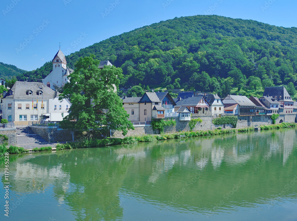 der idyllische Urlaubsort Dausenau an der Lahn im Westerwald,Rheinland-Pfalz,Deutschland