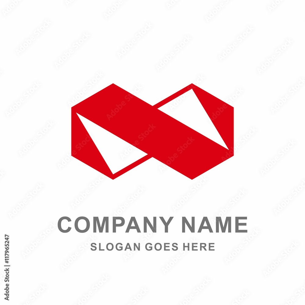 Double Geometric Hexagon Infinity Letter N Vector Logo Template Double Geometric Hexagon Infinity Letter N Vector Logo Template