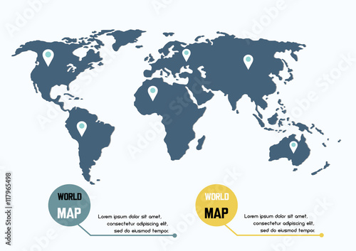 World Map landmark, vector illustration