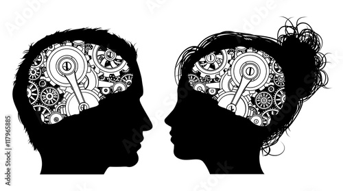 Gears Cogs Brain Concept