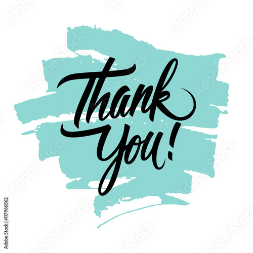 Thank You handwritten inscription with brush stroke. Hand drawn lettering. Thank You calligraphy. Vector illustration.
