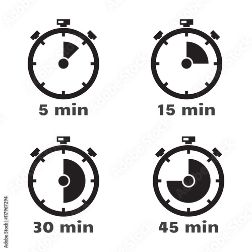 Timer set, vector symbols.