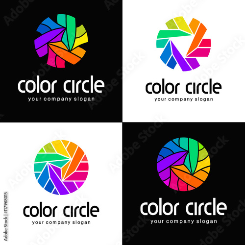 Vector logo template color circle. Logo idea for brand printing house