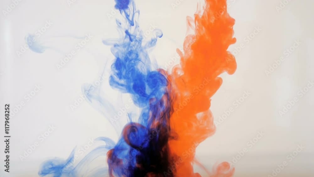 Colourfull background. Blue ink dropped in water. Slow motion. HD Colourfull background. Blue ink dropped in water. Slow motion. HD